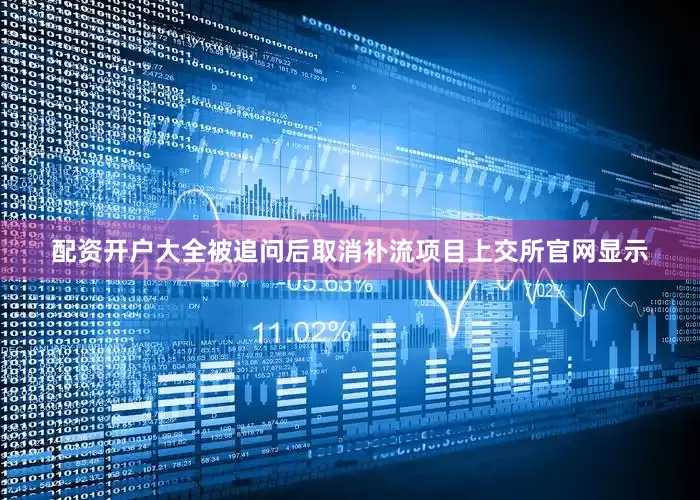 配资开户大全　　被追问后取消补流项目　　上交所官网显示